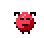 Pixelated red devil icon with black horns and eyes, displaying multiple facial expressions across a