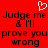 Red background with pixelated text and a white heart symbol above the text.