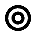Four black-and-white concentric circle icons with varying ring thicknesses and central shapes on a gray background.
