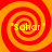 Four identical spiral patterns in red and orange with yellow text 'sahar' inside each, arranged in a on an orange background