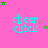 Pink background with cyan 'cheer check' text and scattered green/pink stars in a pattern