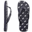 Four flip-flop icons in black, dark gray with white dots, solid red, and pink with white dots displayed horizontally above 'FLOP LOVE' text.