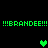 Green pixelated text and heart symbols on a black background, with text repeating twice and hearts positioned at different locations.