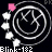 Animated contact sheet of 8 frames showing a Blink-182 logo animation with pink and white floral elements on black background.
