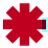 Animated contact sheet of a Red Hot Chili Peppers icon featuring red asterisk shapes with text fragments appearing and disappearing across frames.