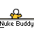 Animated contact sheet showing sequential frames of a pixel art buddy icon with nuclear explosion effects and repeated text.