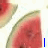 Animated watermelon slice icon with blue text and heart symbol, showing changes