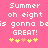 Pixelated text on pink background with yellow and orange star-like symbols, animated change in symbol colors.