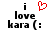 A pixelated image shows 'i love kara (:' text with a red heart symbol above the 'i' in the left view, and the heart is absent in the right view.