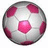 A soccer ball icon with pink and white , featuring a text overlay that reads "soccer's my life" in the second frame