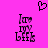 Pixelated pink background with a black heart icon above two identical vertical text stacks reading 'I am Ivy Leif' in dark purple and black.