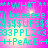 A static digital image with cyan text on a pink gradient background featuring repeated patterns and symbols.