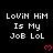 Pixelated text and pink hearts on black background with gray corner overlay, repeated