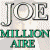 A 2x2 contact sheet of a pixelated animated icon featuring text and images including "JOE MILLION AIRE" in stylized fonts, a man's face, and a cat with green hearts.