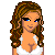 Pixel art contact sheet showing three distinct animated frames of a female character with different hair colors and outfits, each paired with blue text below.