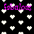 Black background with scattered white pixelated hearts and repeated purple text 'fabulous' in a stylized font.