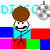 Pixelated cartoon figure with brown hair and stick limbs stands on colorful blocks beneath 'DISCO' text and disco balls, displaying mirrored 'Boogie Woogie!' text in red and blue.