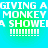 Pixelated text on a gradient background with repeated phrases and exclamation marks.