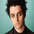 A 2x2 contact sheet of a Green Day-themed animated buddy icon with four distinct frames: top-left shows a person with dark hair against teal background, top-right is a red heart-shaped grenade on black, bottom-left displays 'GREEN DAY' text in white block letters on black, and bottom-right is empty gray space.