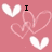Pink background with white and light pink heart outlines, black text reading "I love you <3" in pixelated font.