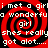 Red and black spiral background with white pixelated text repeating 'i met a girl i met a girl a wonderfua wonderfu she's really she's really got alot..... got alot.....'
