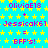 A static image with a bright cyan background covered in yellow stars, displaying repeated text elements including 'OliviaE18', 'JessicaK61', and 'BFF's!' in pink pixelated font.
