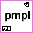 nine identical pixelated icons with 'pmpl' text, a small green arrow symbol, and 'FAN' label in pink on white background