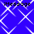 Blue background with white diamond-shaped pattern and four instances of 'iMessage' text in black pixelated font