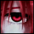 A split-frame contact sheet showing a pixelated anime-style eye on the left and text on the right, with visible animation frames of an animated icon.