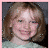 four pixelated images shows a person with light brown hair in different poses and backgrounds, including smiling faces against dark and patterned backdrops
