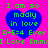 Four identical pixelated heart-shaped icons with green text on a pink background, each displaying 'I am so madly in love' and 'D+E=4 Ever I Love Emma' in green pixel font.