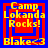 Four identical pixelated squares display yellow text on red and blue backgrounds with nested borders.