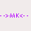 Pixelated purple and blue icon with arrow-like shapes, 'MK' letters, and horizontal lines on a light background.