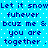 Pixelated blue background with white dots and repeated dark blue text reading 'Let it snow Let it snow fuhever. fuhever bcuz me & bcuz me & you are you are together. together.'