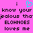 Pixelated text on pink background with cyan heart symbol above 'i i' and mirrored phrases below.