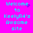 Pixelated cyan text on bright pink background reads "Welcome to KeelyR4's Awsome site" with scattered purple pixel clusters.