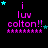 Pixelated text 'i luv colton!!' in magenta with pink stars below, cyan and dark blue stars moving around the top-left corner on a black background.