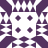 Static pixel art icon with white central square containing four dark purple dots arranged in two rows of two, surrounded by repeating dark purple and white star-like patterns on a white background.