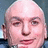 A static image with a pixelated portrait of a bald person on the left and white pixelated text on a black background.