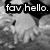 Black-and-white animated icon with text overlays and a repeating patterned background, showing sequential text changes across frames.