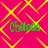 Green text reading 'Chelena' appears four times on a pink background with yellow geometric lines, arranged in a pattern