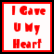 Two side-by-side animated frames of a pixelated text-based buddy icon with red and black lettering on white backgrounds, framed by thin borders.