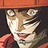 Pixelated anime-style character with brown hair and orange headband, side profile facing right, against black background with white text.
