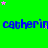 Green background with repeated blue text 'catherin' and scattered pink and gray stars.