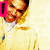 six pixelated images with bold pink-outlined black text reading "I Love Chris Brown so much!!" over various celebrity photos