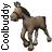 Animated contact sheet of a brown horse mascot in eight sequential running poses with