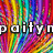 Pixelated rainbow gradient background with bold white text reading 'poityn' in a blocky font.