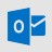 Blue rectangular icon with white 'O' symbol and adjacent blue envelope with white checkmark, pixelated style on light gray background
