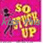 A pink background with yellow text reading "SO UP" and a small black figure holding a stick, showing slight animation changes in the central figure's position.