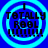 Four identical circular icons with blue backgrounds and light blue concentric rings, each displaying text "I TOTALLY ROOL !!!!!!!" in black pixelated font.